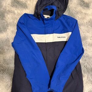 Vintage Nautica Men's Blue and Navy Windbreaker